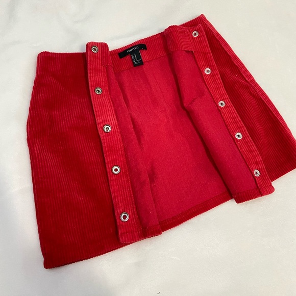 Forever 21 Red Velvet Button Short Shirt - Picture 2 of 5